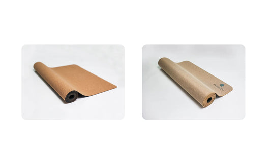 cork yoga mat and jute mat