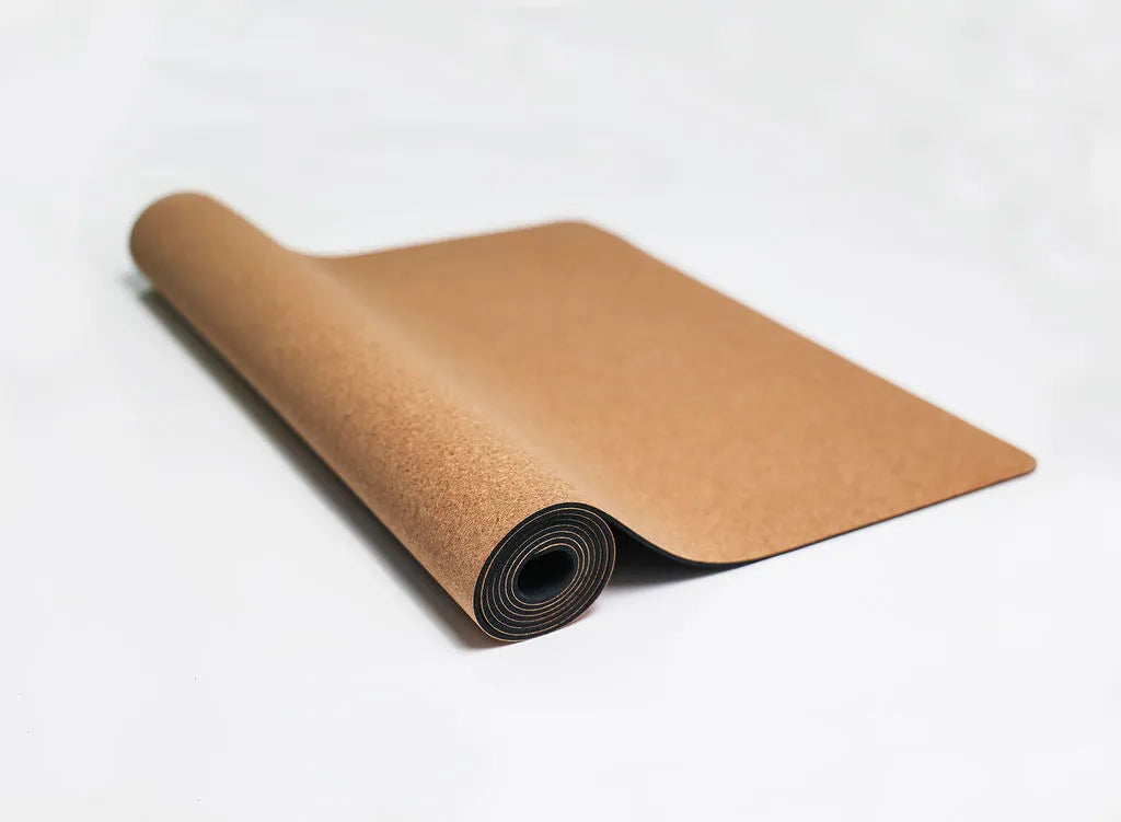 Om Shanti Natural Cork Mat With Carry Strap