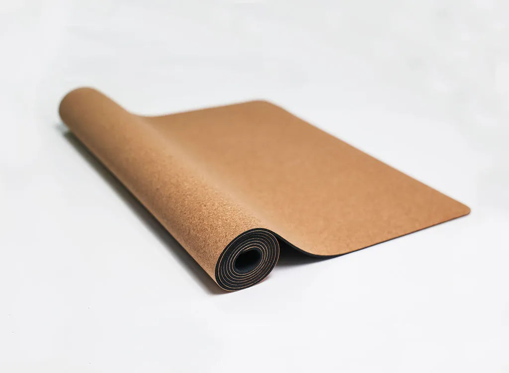Om Natural Cork Mat with Carry Strap