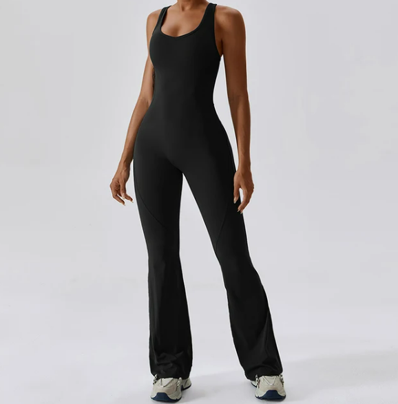 High Compression Long Yoga & Pilates One-Piece Open Back
