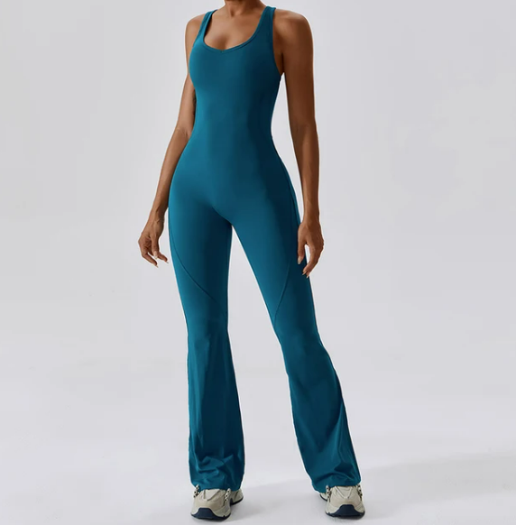 High Compression Long Yoga & Pilates One-Piece Open Back