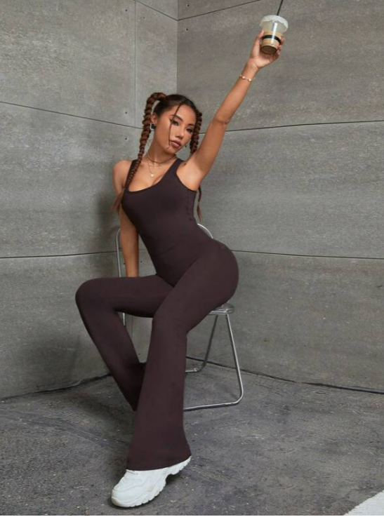 High Compression Long Yoga & Pilates One-Piece Open Back