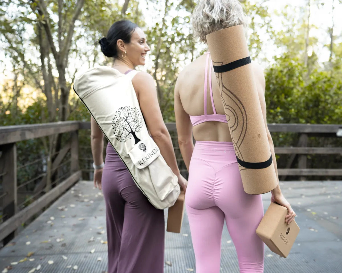 Powerful Elephant Natural Cork Mat with Carry Strap