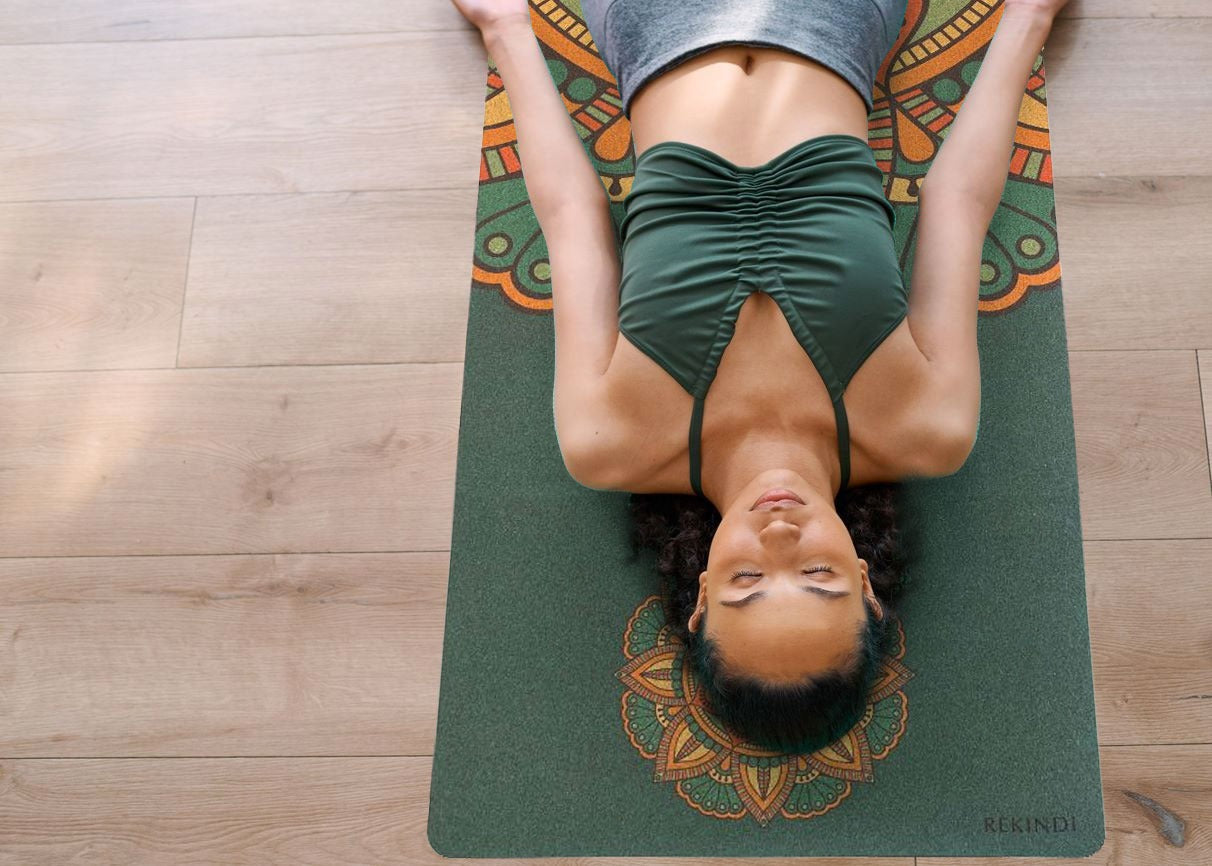 Green Mandala Premium Rubber Yoga Mat