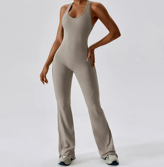 High Compression Long Yoga & Pilates One-Piece Open Back