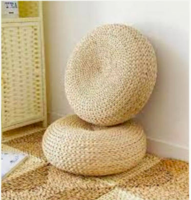 Hand Crafted Straw Cushion - Thick