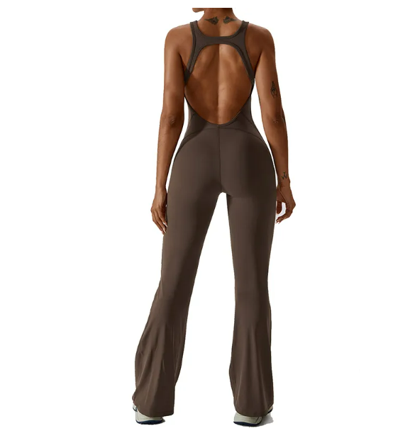 High Compression Long Yoga & Pilates One-Piece Open Back