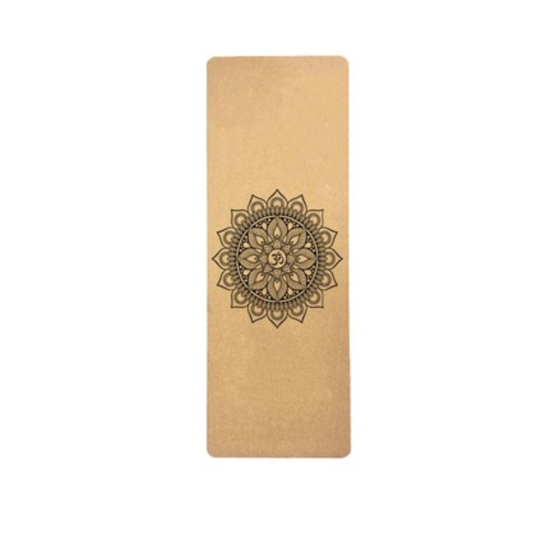 Om Shanti Natural Cork Mat With Carry Strap