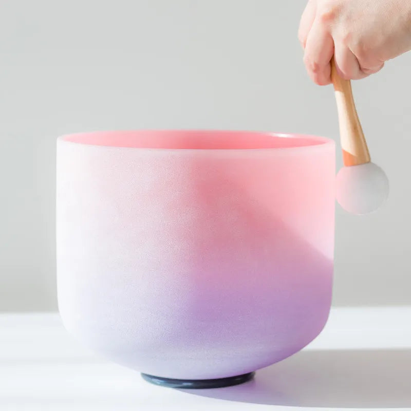 Frosted Pink/Purple Quartz Crystal Singing Bowl 8" Inch