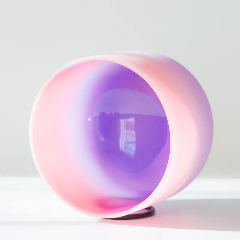 Frosted Pink/Purple Quartz Crystal Singing Bowl 8" Inch