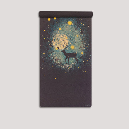 Peaceful Deer Premium Cork Yoga Mat