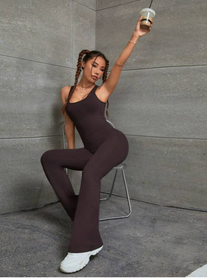 High Compression Long Yoga & Pilates One-Piece Open Back