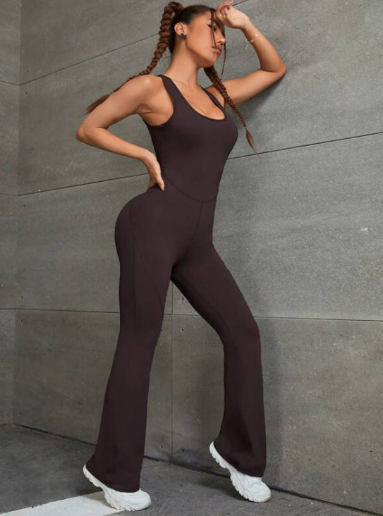 High Compression Long Yoga & Pilates One-Piece Open Back